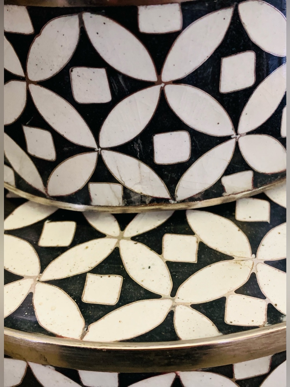Vintage Fabienne Jouvin Paris Cloisonné Lidded Vessel – Geometric - Picture 5 of 7